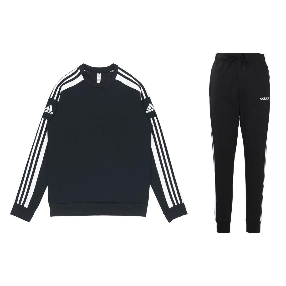 Adidas Retro Knit Cuffed Striped Sweatpants And Crewneck Sweatshirt Set Men Activewear Black GT6638+DU0468 S
Adidas Retro Knit Cuffed Striped Sweatpants And Crewneck Sweatshirt Set Men Activewear Black GT6638+DU0468 S