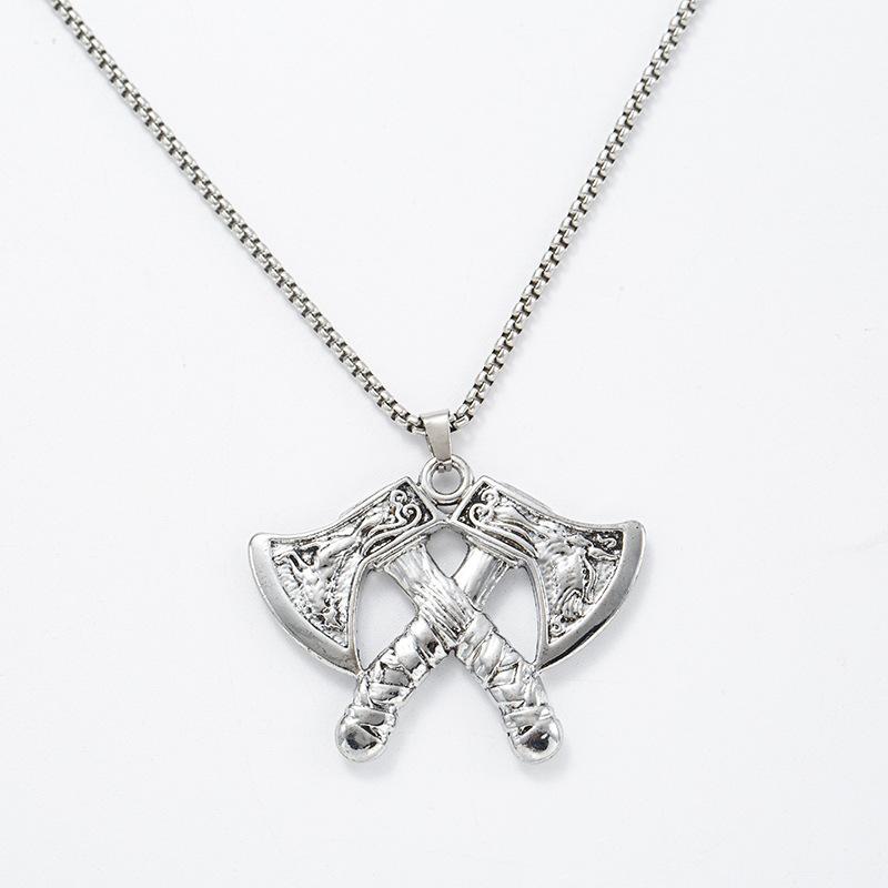 Nordic Viking Rune Axe Pendant Mens Stainless Steel Necklace Retro Jewelry 2.5mm square pearl chain length 70cm
Nordic Viking Rune Axe Pendant Mens Stainless Steel Necklace Retro Jewelry 2.5mm square pearl chain length 70cm