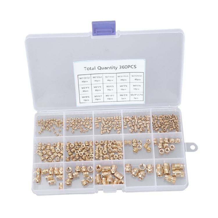 335/360pcs Multipurpose Brass Threaded Inserts M2toM6 for Long Time Use Stability in Plastic and 3D Printing Items
335/360pcs Multipurpose Brass Threaded Inserts M2toM6 for Long Time Use Stability in Plastic and 3D Printing Items