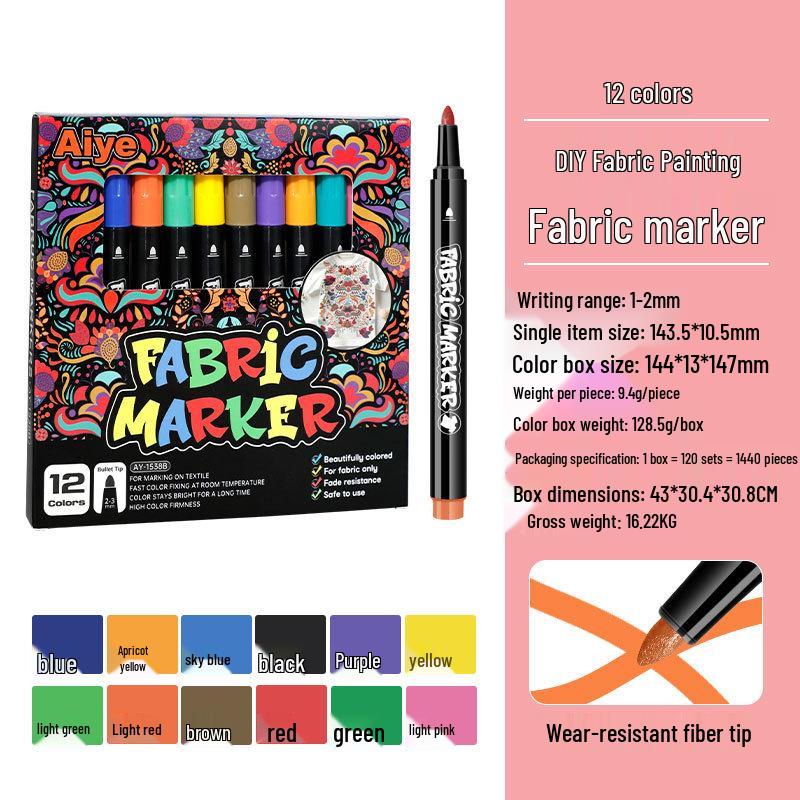 Somuchi Waterproof Washable Fabric Marker Pen for Graffiti & Hand-Painted Designs
Somuchi Waterproof Washable Fabric Marker Pen for Graffiti & Hand-Painted Designs