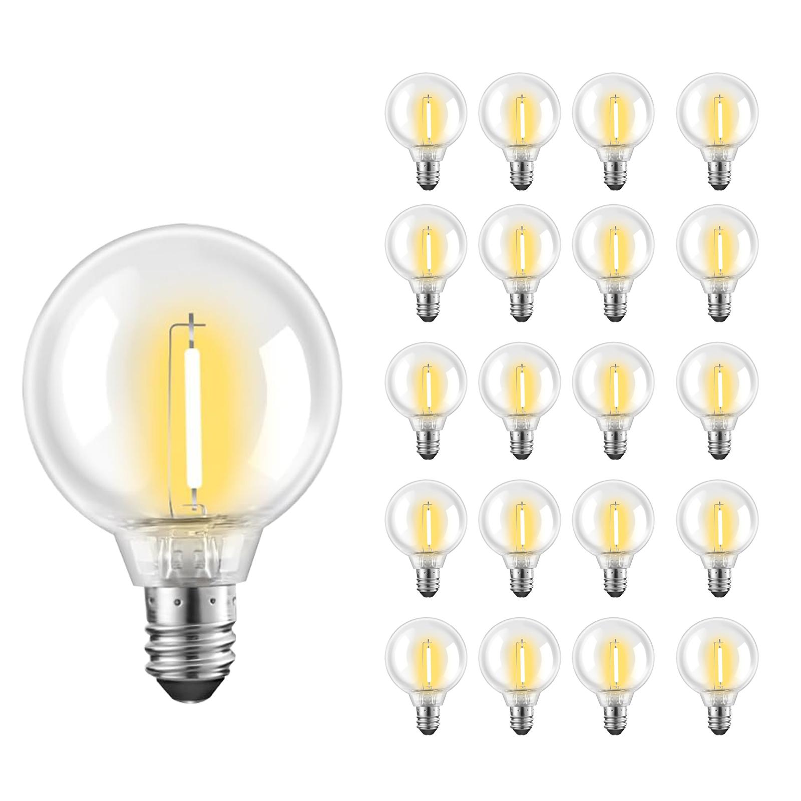 5V 24V 110V 220V Led Bulb 20 pack E12 G40 Waterproof Light Bulbs Warm White Filament Lamp for String Lights Outdoor Decoration 20pcs 110V LED
5V 24V 110V 220V Led Bulb 20 pack E12 G40 Waterproof Light Bulbs Warm White Filament Lamp for String Lights Outdoor Decoration 20pcs 110V LED