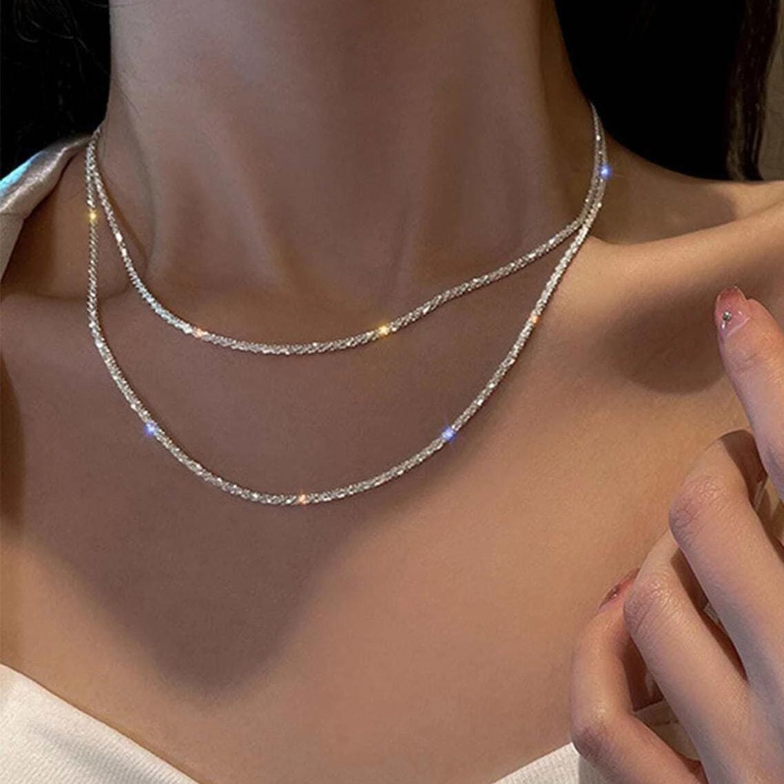 Color Sparkling Necklace For Women Trendy Clavicle Chain Choker Girls Korean Wedding Party Jewelry Accessories
Color Sparkling Necklace For Women Trendy Clavicle Chain Choker Girls Korean Wedding Party Jewelry Accessories