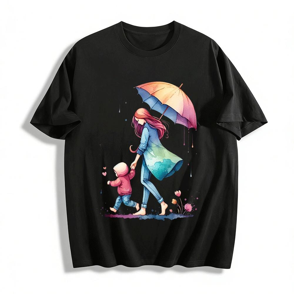 Mother Child Rainy Day Holding Hands Print Casual Top Pure cotton T-shirt XXS
Mother Child Rainy Day Holding Hands Print Casual Top Pure cotton T-shirt XXS