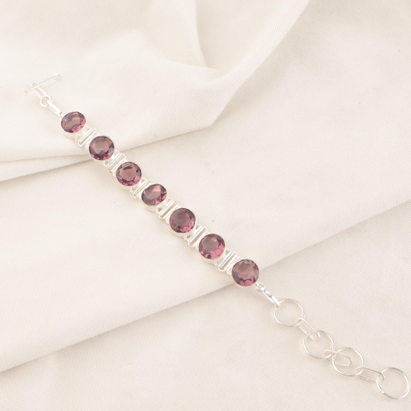 Rare Rhodolite Gemstone 925 Sterling Silver Jewelry June Birthstone Bracelet 9 RB-7-18
Rare Rhodolite Gemstone 925 Sterling Silver Jewelry June Birthstone Bracelet 9 RB-7-18