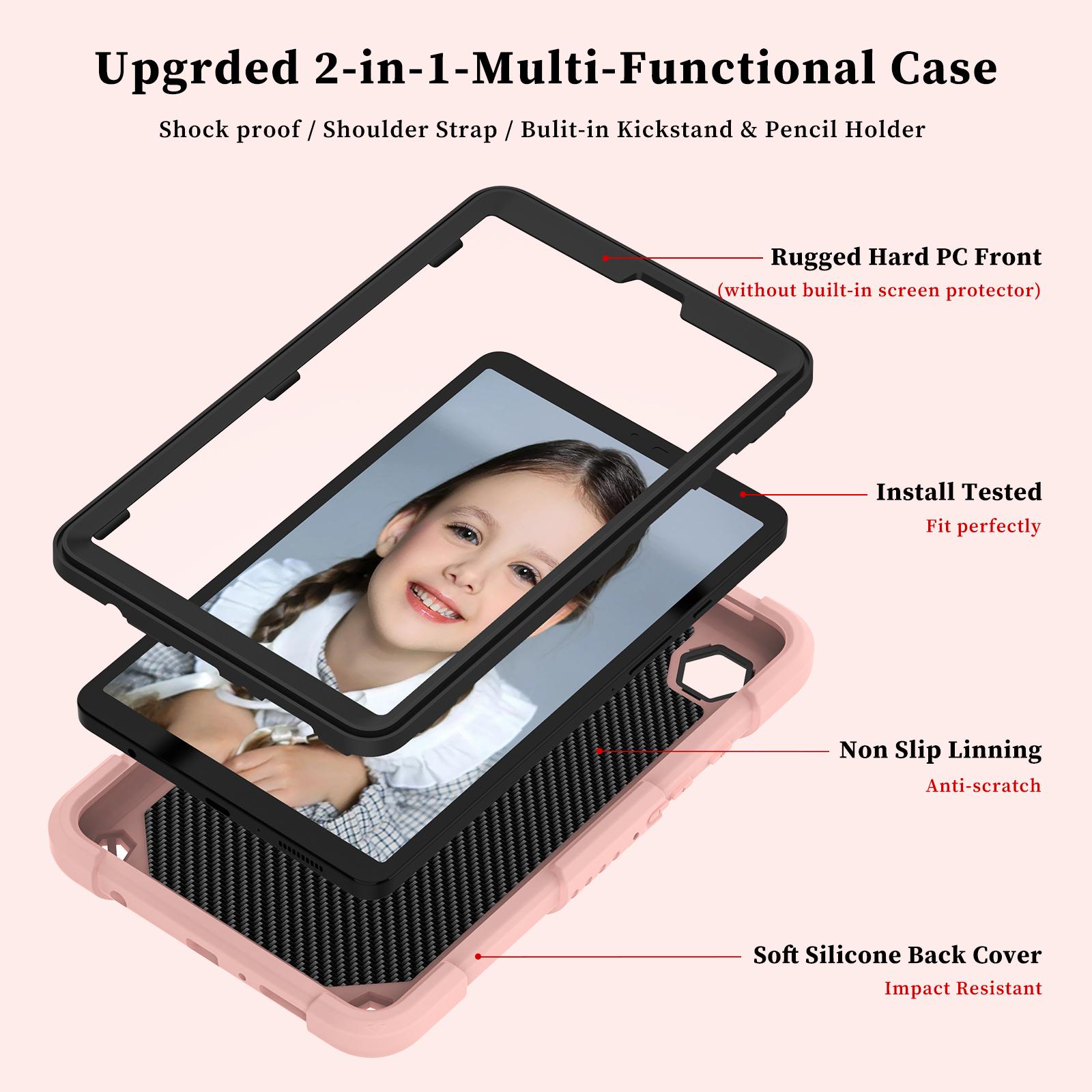 For Samsung Galaxy Tab A9 Tablet Case Butterfly Shape Silicone+PC Protective Cover with Shoulder Strap Rose Pink
For Samsung Galaxy Tab A9 Tablet Case Butterfly Shape Silicone+PC Protective Cover with Shoulder Strap Rose Pink