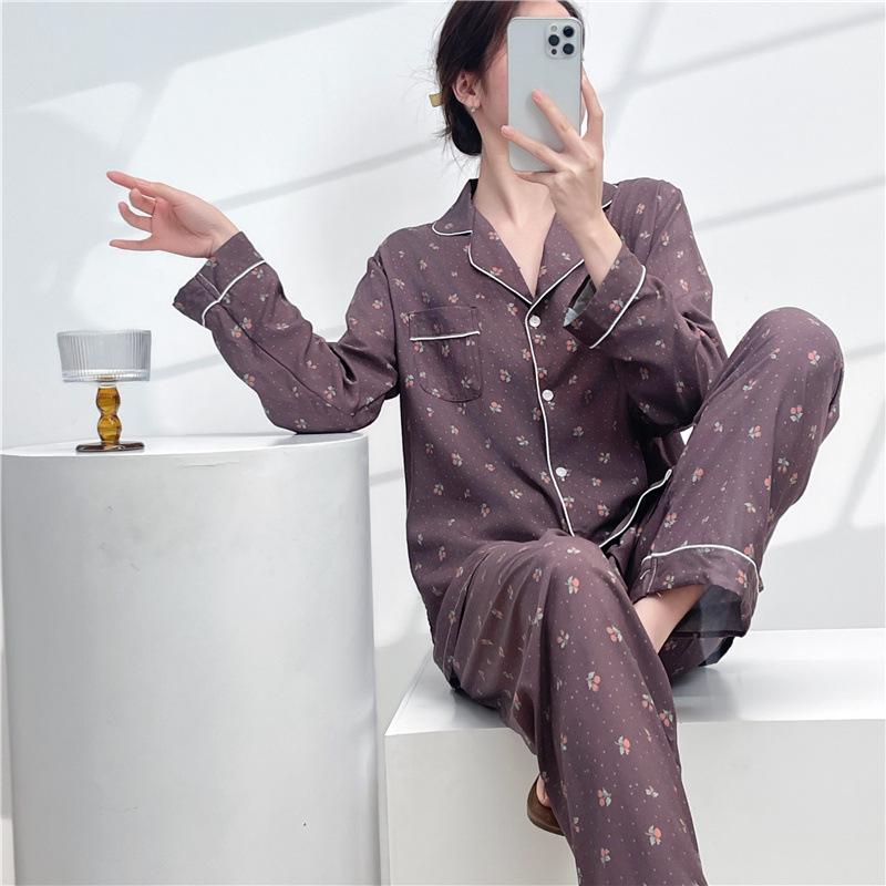Korean Sweet Girly Cotton Silk Pajamas - Long-Sleeved, Shirt Collar, Wearable Outdoors, Princess Style Set for Women XL
Korean Sweet Girly Cotton Silk Pajamas - Long-Sleeved, Shirt Collar, Wearable Outdoors, Princess Style Set for Women XL