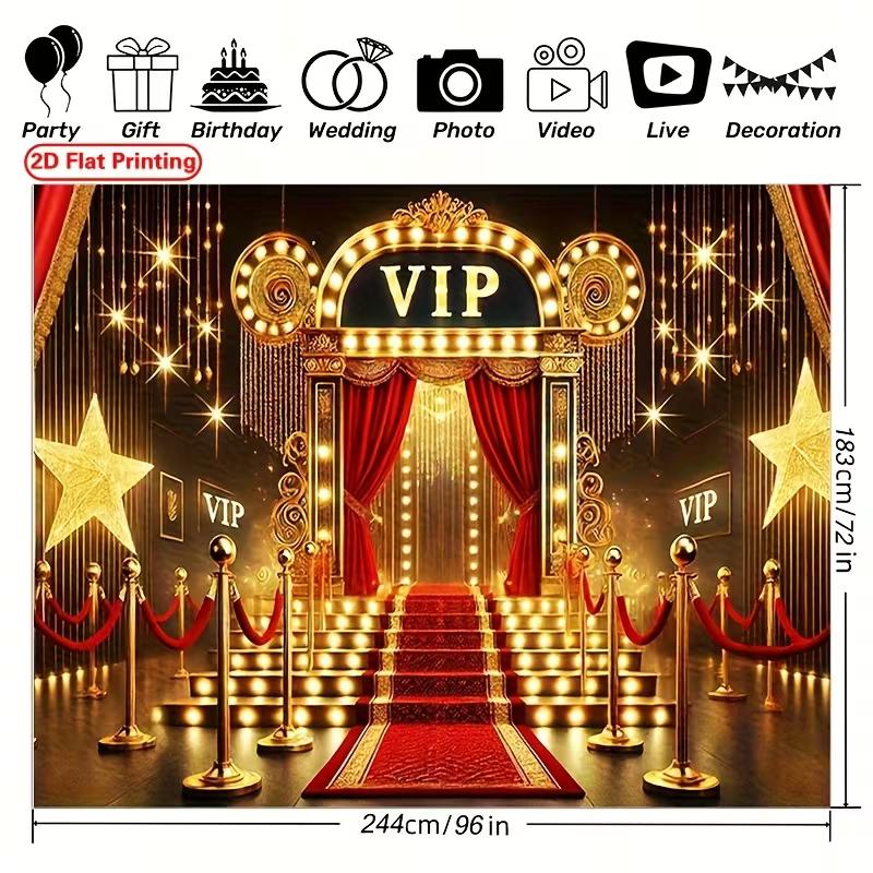 2D Golden VIP Entrance Backdrop with Red Curtains and Stars Photography Background 47.2x31.5inch/120*80cm
2D Golden VIP Entrance Backdrop with Red Curtains and Stars Photography Background 47.2x31.5inch/120*80cm