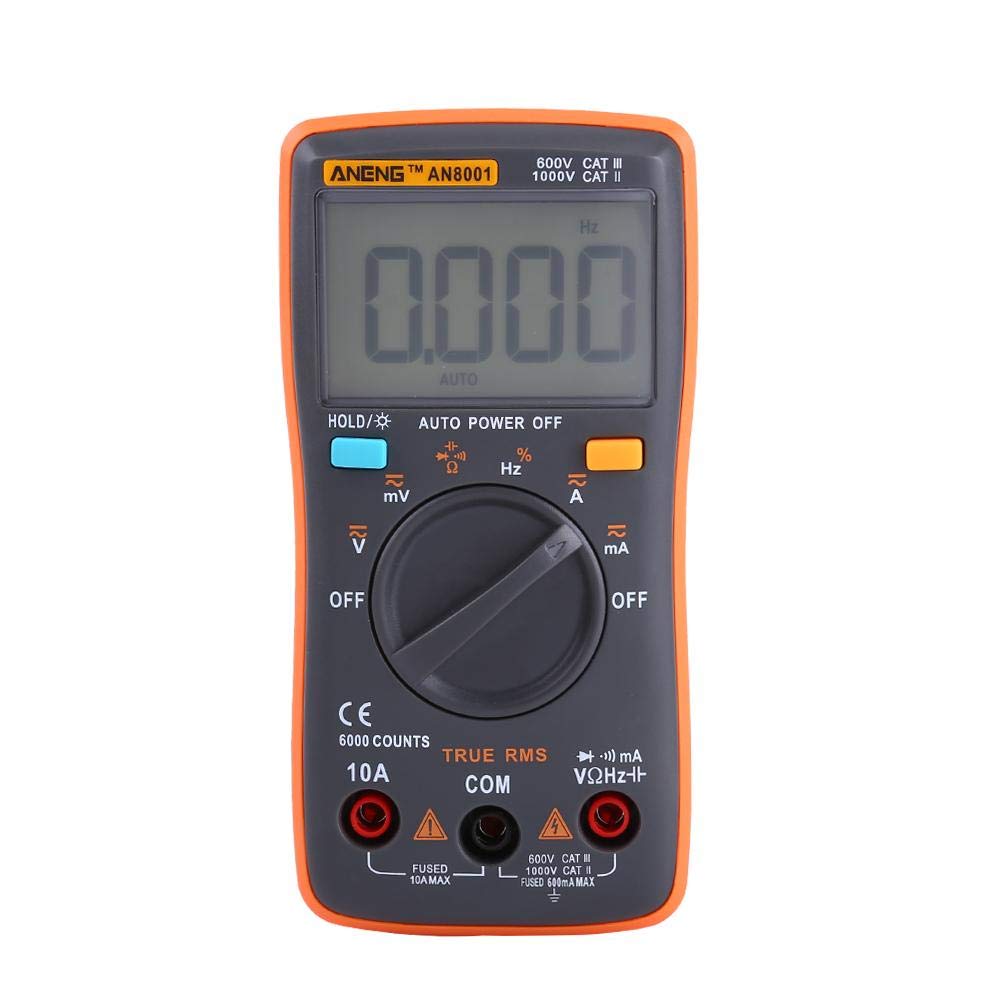 Akozon ANENG Digital Multimeter Auto-Range, AN8001 True-RMS Digital Multimeter AC DC Voltage/Ammeter Current/Ohmmeter/Diode/Shutdown, Frequency and Du
Akozon ANENG Digital Multimeter Auto-Range, AN8001 True-RMS Digital Multimeter AC DC Voltage/Ammeter Current/Ohmmeter/Diode/Shutdown, Frequency and Du