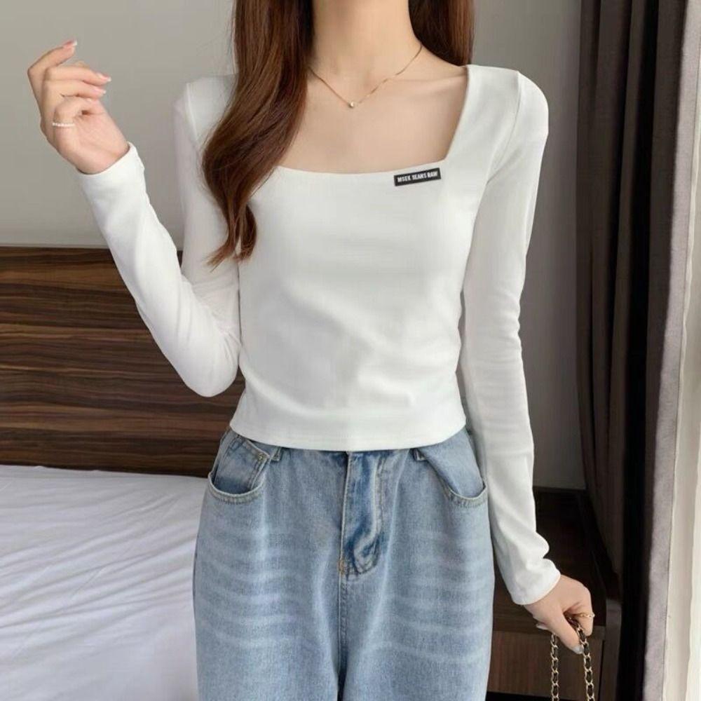 Solid Hoodless Sweatshirt Letter Slim Crop Tops Comfortable Women s Bottoming Shirts Spring M белый
Solid Hoodless Sweatshirt Letter Slim Crop Tops Comfortable Women s Bottoming Shirts Spring M белый