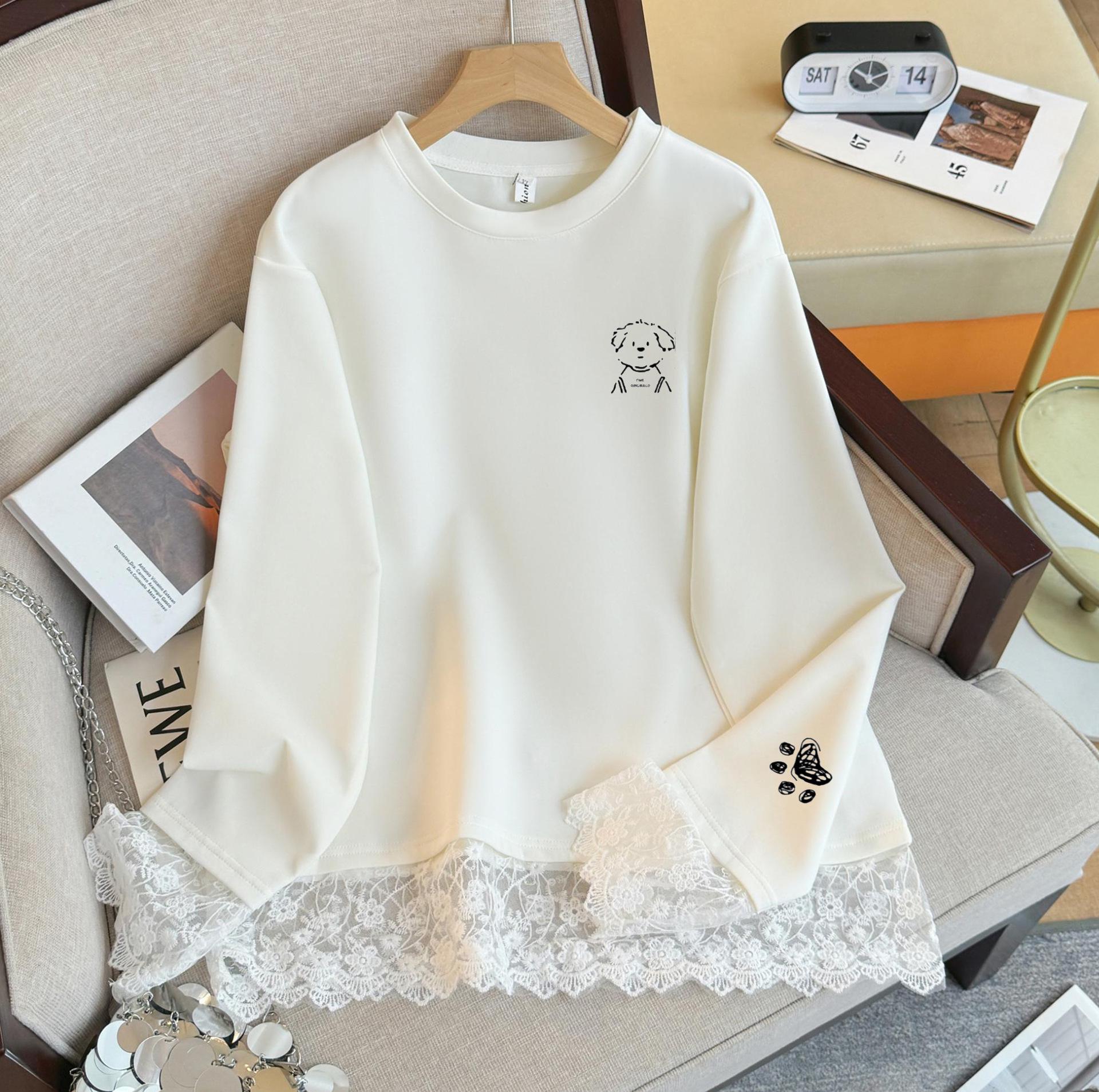 Fresh & Clean Women s White Round Neck Lace Patchwork T-Shirt - Youthful Look, Long Sleeve, Loose & Slimming Fit L
Fresh & Clean Women s White Round Neck Lace Patchwork T-Shirt - Youthful Look, Long Sleeve, Loose & Slimming Fit L