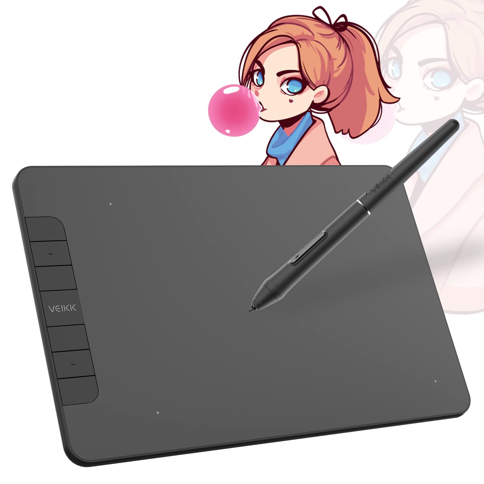 VEIKK Pen Tab for Beginners Smartphone Compatible Pen PC 6 x 4 board compatible with small easy to pressure sensing tilt 6 shortcut no need to charge чорний
VEIKK Pen Tab for Beginners Smartphone Compatible Pen PC 6 x 4 board compatible with small easy to pressure sensing tilt 6 shortcut no need to charge чорний