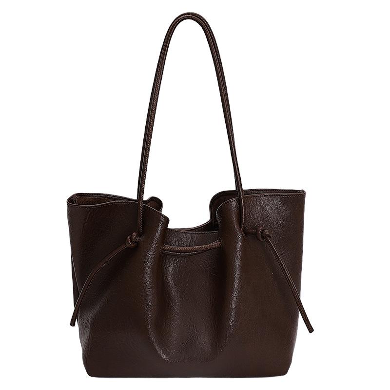 PU Tote Bag with Drawstring Closure Large Capacity Fashion Shoulder Bag кавовий
PU Tote Bag with Drawstring Closure Large Capacity Fashion Shoulder Bag кавовий