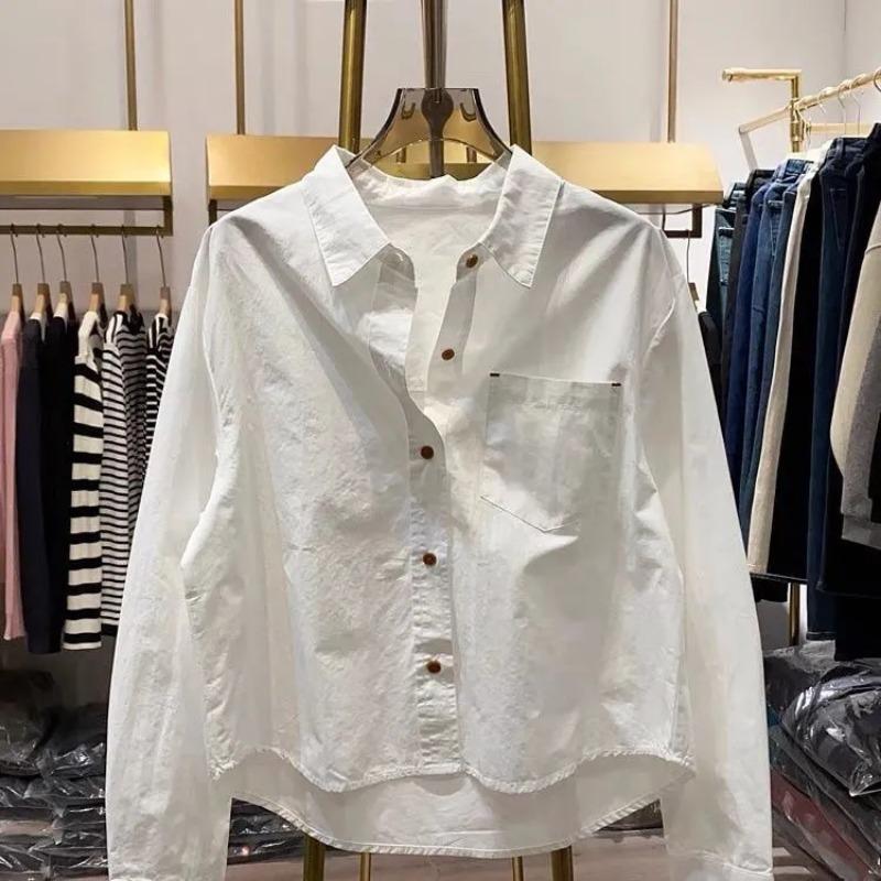 Women Autumn Casual Loose Fit White Shirt Long Sleeve Pocketed Button Up Top S
Women Autumn Casual Loose Fit White Shirt Long Sleeve Pocketed Button Up Top S