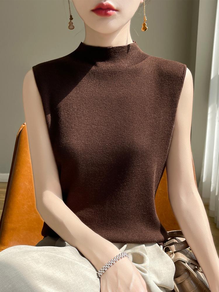 Women s Merino Wool Sleeveless Mock Neck Cardigan – Spring/Summer Knitted Inner Layer. M кавовий
Women s Merino Wool Sleeveless Mock Neck Cardigan – Spring/Summer Knitted Inner Layer. M кавовий