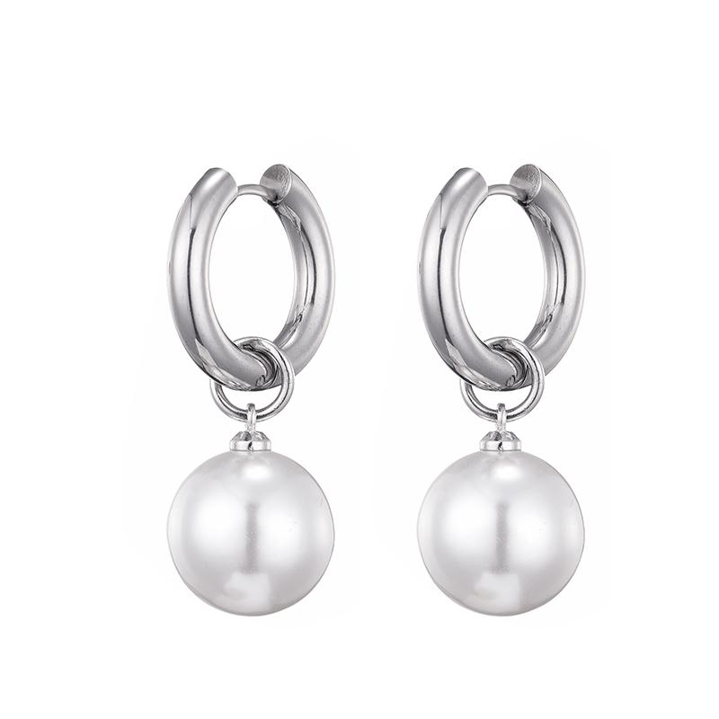 Classic Big Imitation White Pearl Drop Round Stainless Steel Hoop Earrings For Women Gold Copper Color Zircon Earrings Gift
Classic Big Imitation White Pearl Drop Round Stainless Steel Hoop Earrings For Women Gold Copper Color Zircon Earrings Gift