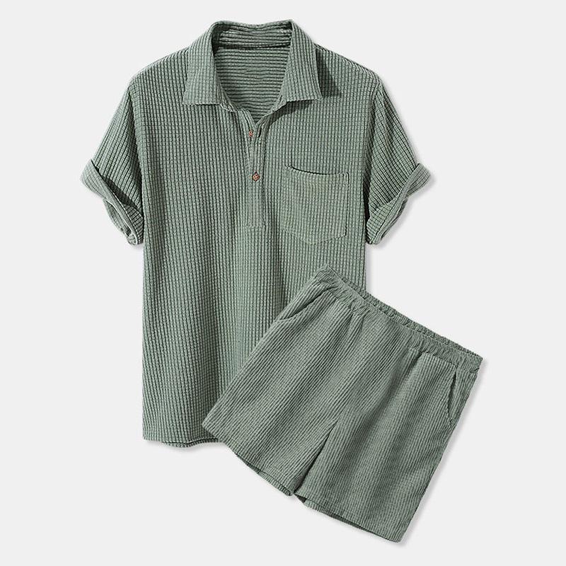 Men s Casual Loose Checkered Short Sleeved Shirt Short Two Piece Set M зелёный
Men s Casual Loose Checkered Short Sleeved Shirt Short Two Piece Set M зелёный