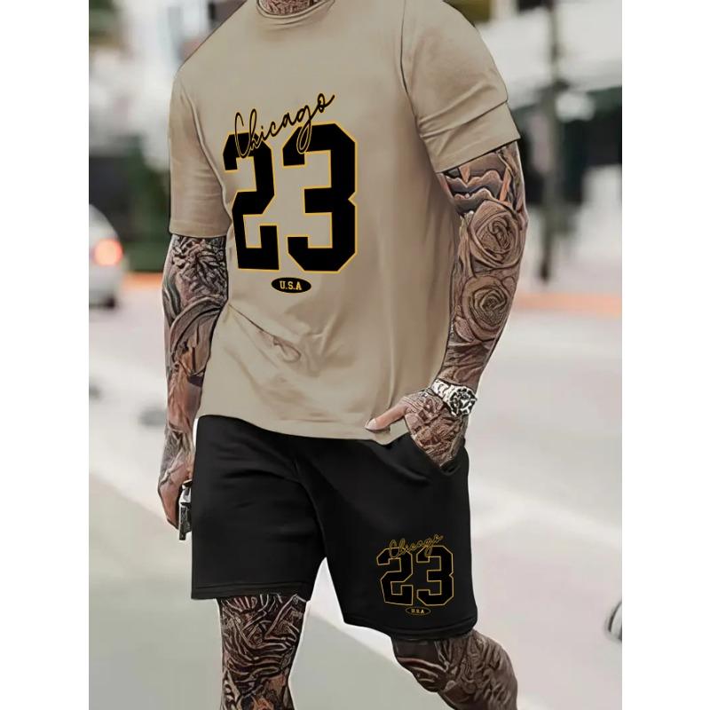 Мужской повседневный комплект из футболки с круглым вырезом и тропическим растительным принтом с коротким рукавом и шорт, повседневный комплект из двух предметов для отпуска
Мужской повседневный комплект из футболки с круглым вырезом и тропическим растительным принтом с коротким рукавом и шорт, повседневный комплект из двух предметов для отпуска