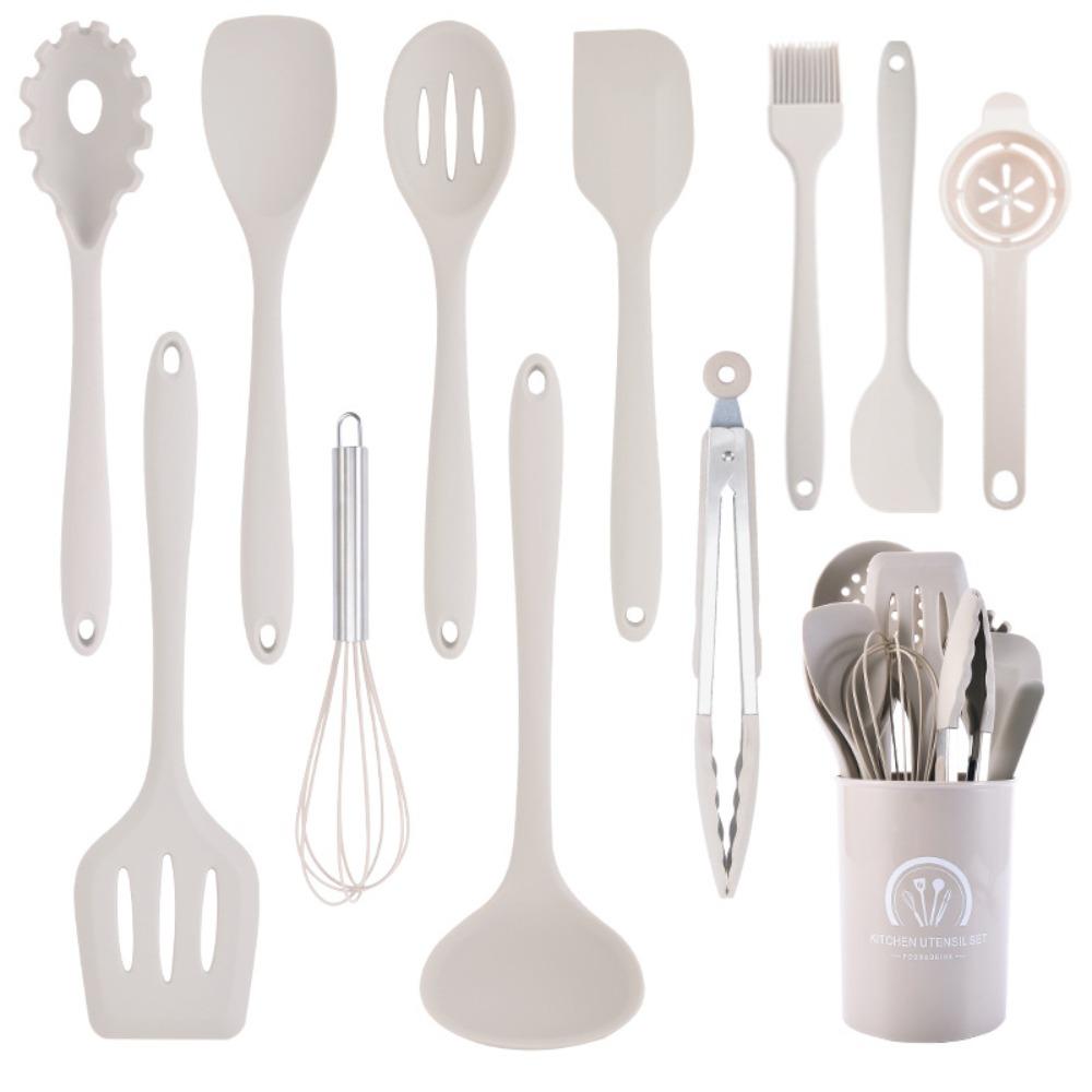 12pcs Set Silicone Cooking Utensils Set Heat Resistant Soup Spoon Kitchenware Set Non Stick Food Grade Kitchen Tools хакі
12pcs Set Silicone Cooking Utensils Set Heat Resistant Soup Spoon Kitchenware Set Non Stick Food Grade Kitchen Tools хакі