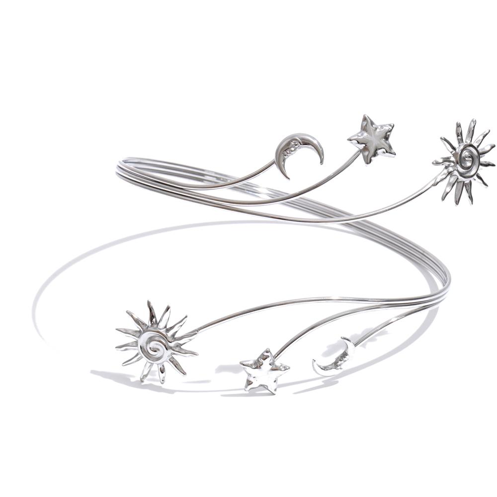 Yhpup New Arrivals Stainless Steel Star Moon Sun Adjustable Open Arm Bangle 2026 Waterproof Summer Fashion Large Summer Jewelry
Yhpup New Arrivals Stainless Steel Star Moon Sun Adjustable Open Arm Bangle 2026 Waterproof Summer Fashion Large Summer Jewelry
