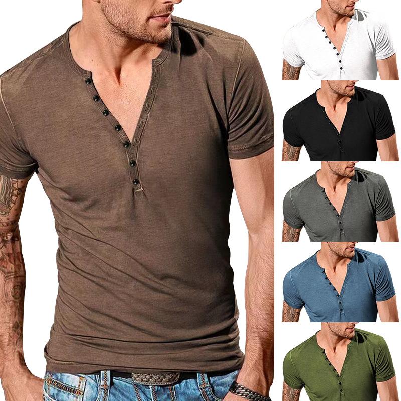 Foreign trade summer new men s casual Henry crew neck short-sleeved T-shirt men s slim-fit sports bottoming shirt top S армія зелений колір
Foreign trade summer new men s casual Henry crew neck short-sleeved T-shirt men s slim-fit sports bottoming shirt top S армія зелений колір