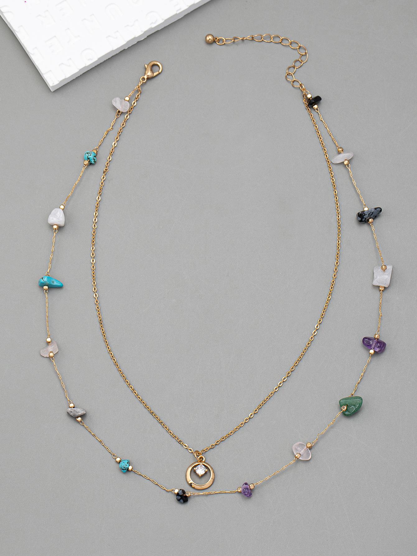 Французское ретро многослойное ожерелье из латуни с неправильными камнями, для женщин, с нишевым и высококлассным ощущением
Французское ретро многослойное ожерелье из латуни с неправильными камнями, для женщин, с нишевым и высококлассным ощущением