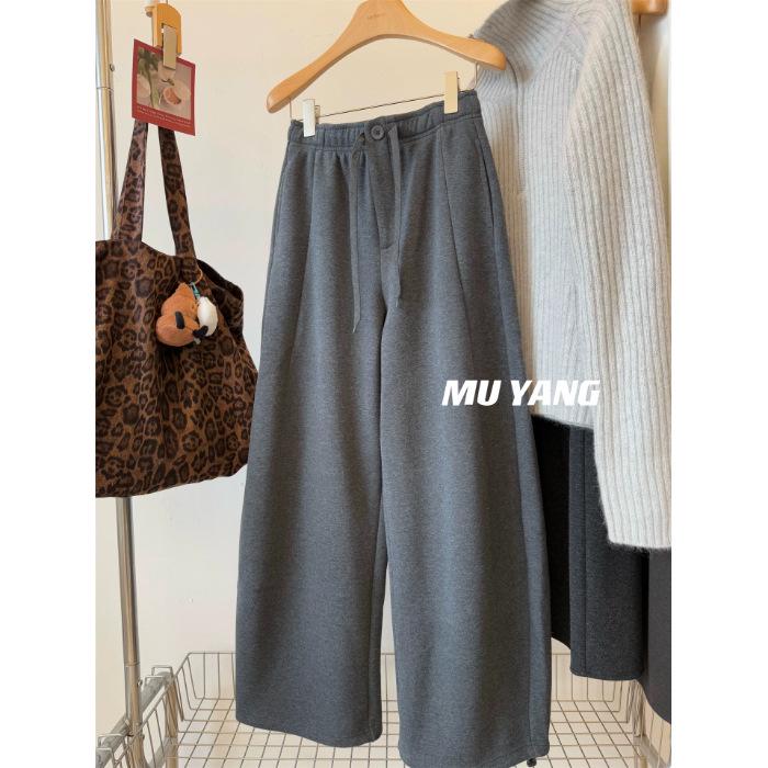 Plus Size Elastic Waist Plush Thickened Sweatpants for Women - Autumn Winter Slimming Straight-Leg Color Block Wide-Leg Pants 4XL темно-серого
Plus Size Elastic Waist Plush Thickened Sweatpants for Women - Autumn Winter Slimming Straight-Leg Color Block Wide-Leg Pants 4XL темно-серого