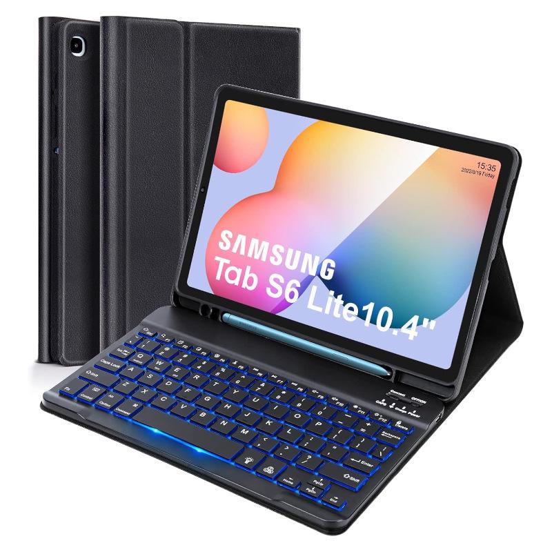 Compatible with Samsung Tablet S6 Lite 10.4 - Seven-Color Backlit Bluetooth Keyboard Case with Pen Slot and Leather Protective Shell (P610) 10.4 inch 2022/2020
Compatible with Samsung Tablet S6 Lite 10.4 - Seven-Color Backlit Bluetooth Keyboard Case with Pen Slot and Leather Protective Shell (P610) 10.4 inch 2022/2020