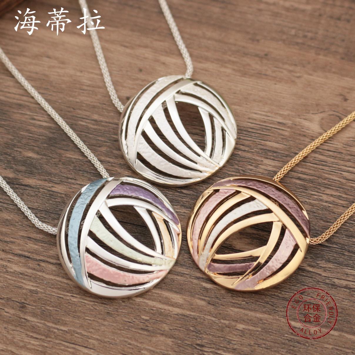 New enamel color round hollow geometric line small pendant, women s simple irregular line necklace
New enamel color round hollow geometric line small pendant, women s simple irregular line necklace