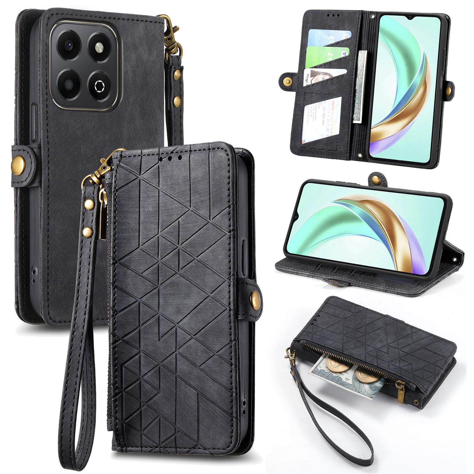 For Honor X6b 4G Zipper Wallet Case Geometry Lines Leather Phone Cover with Strap Black
For Honor X6b 4G Zipper Wallet Case Geometry Lines Leather Phone Cover with Strap Black