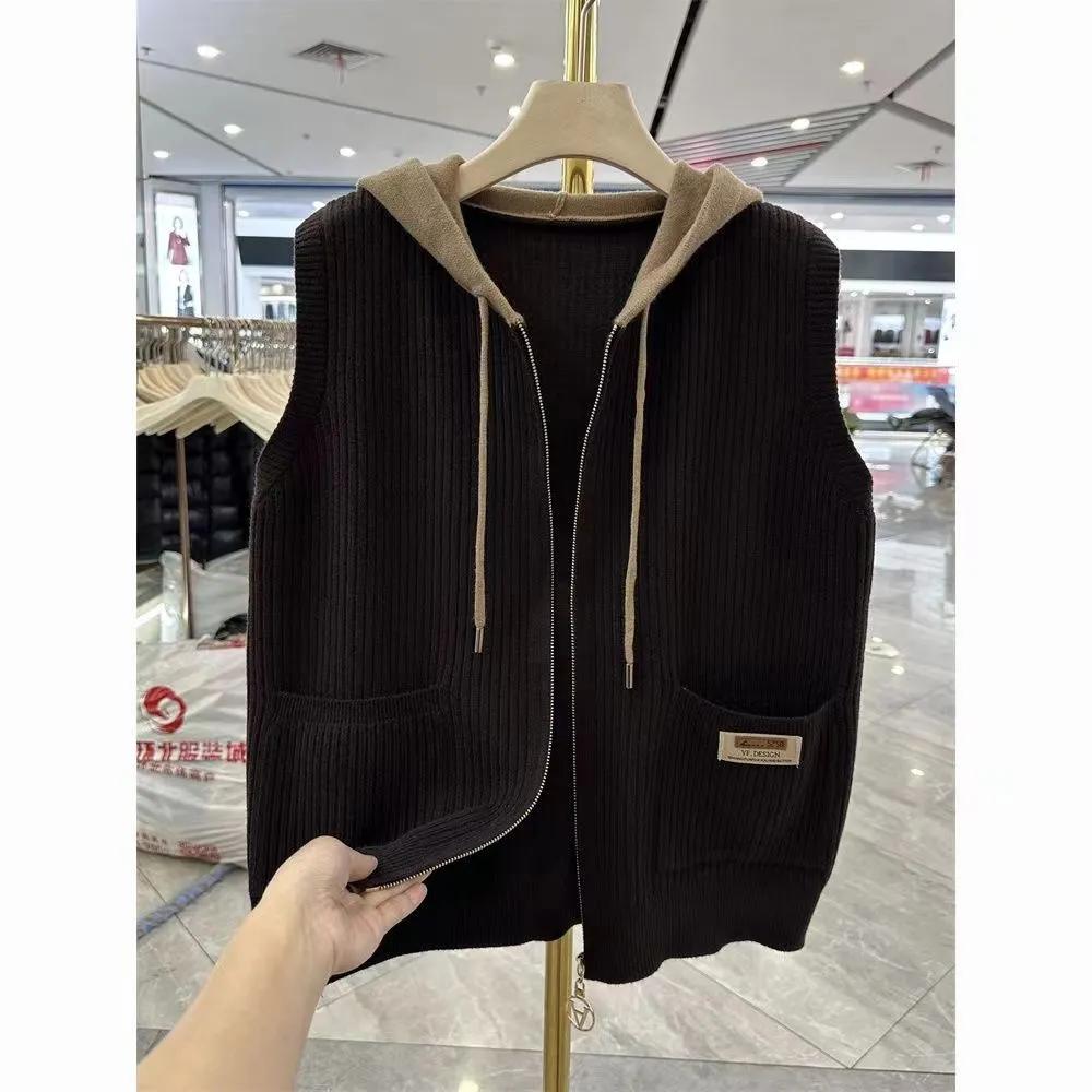Women s Spring/Fall Sleeveless Hooded Vest - Loose-Fit Knit Cardigan Sweater Jacket for Mom XS чёрный
Women s Spring/Fall Sleeveless Hooded Vest - Loose-Fit Knit Cardigan Sweater Jacket for Mom XS чёрный