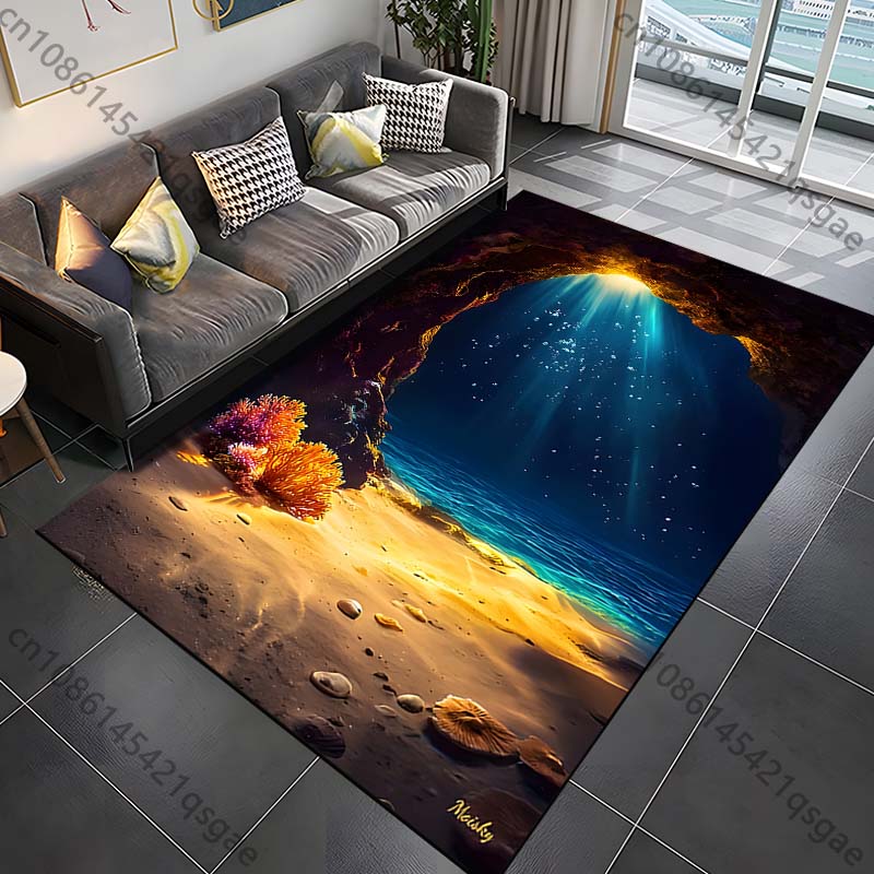 1PC Underwater cave sunlight seafloor Print Carpet Rug for Living Room Bedroom Sofa Doormat Home Decor Non-slip Floor Mat 40cm x 60cm
1PC Underwater cave sunlight seafloor Print Carpet Rug for Living Room Bedroom Sofa Doormat Home Decor Non-slip Floor Mat 40cm x 60cm
