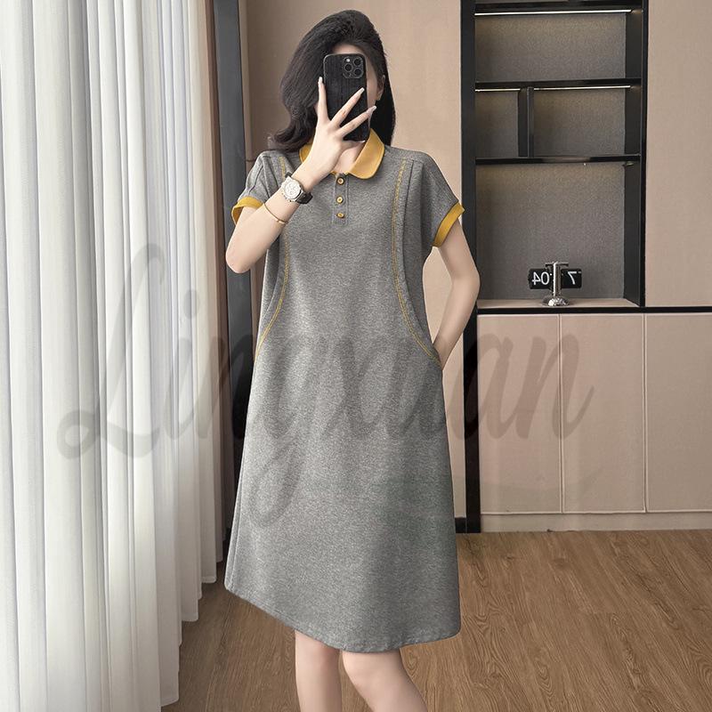 2026 Slimming French A-line Dress - Plus Size, Loose Casual Fit, Basic Color, Short Sleeve L серый
2026 Slimming French A-line Dress - Plus Size, Loose Casual Fit, Basic Color, Short Sleeve L серый
