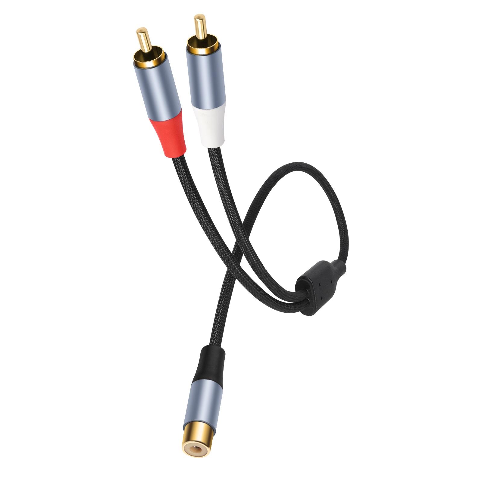 RCAs Y Splitter Cable RCAs 1 Female Plugs to 2 Male Jacks Adapters Stereo Sound Cable Cord for TV Subwoofer Amplifiers Speaker 1
RCAs Y Splitter Cable RCAs 1 Female Plugs to 2 Male Jacks Adapters Stereo Sound Cable Cord for TV Subwoofer Amplifiers Speaker 1