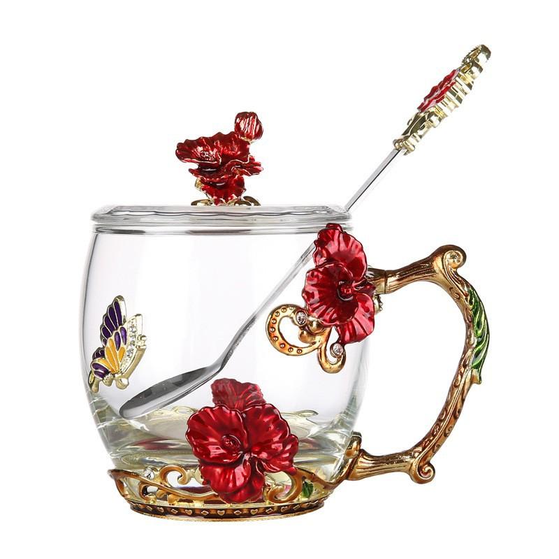 Enamel Water Cup With Lid Coffee Spoon Set, High Temperature Resistant Crystal Glass Cup червоний
Enamel Water Cup With Lid Coffee Spoon Set, High Temperature Resistant Crystal Glass Cup червоний
