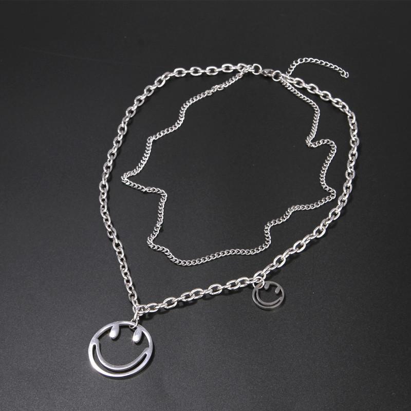 Titanium Steel Smiley Face Necklace Female Hip Hop Double Pendant Collarbone Chain Sweater Chain Neck Chain Item
Titanium Steel Smiley Face Necklace Female Hip Hop Double Pendant Collarbone Chain Sweater Chain Neck Chain Item