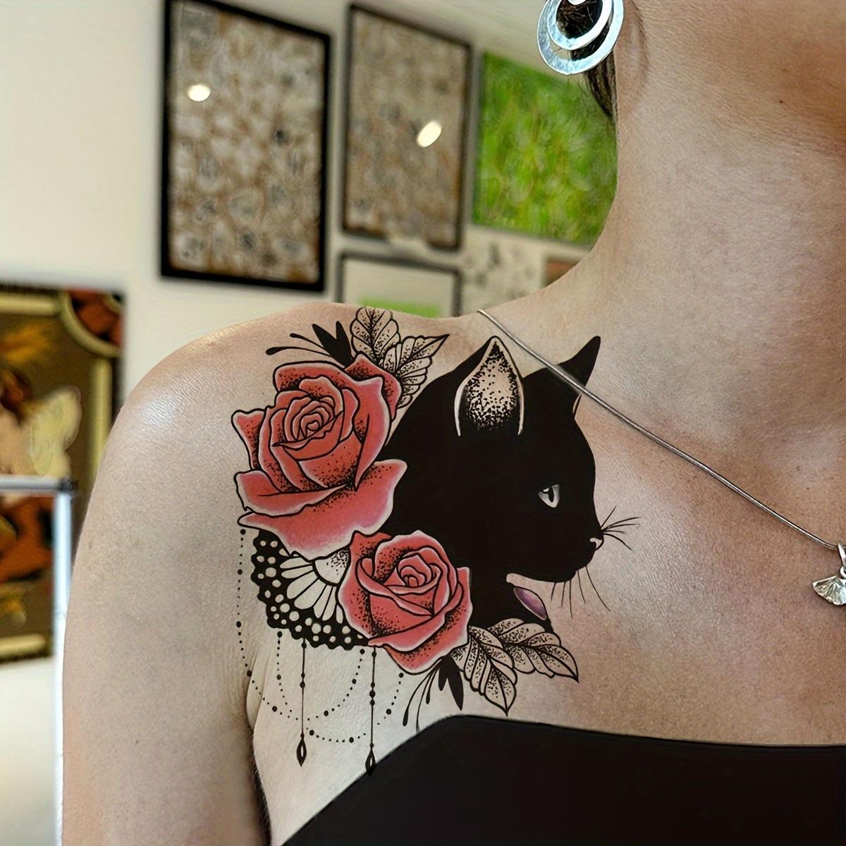 1 Sheet Tattoo Sticker, Sexy Black Cat with Red Rose Dreamcatcher Design - Waterproof and Long-Lasting білий
1 Sheet Tattoo Sticker, Sexy Black Cat with Red Rose Dreamcatcher Design - Waterproof and Long-Lasting білий