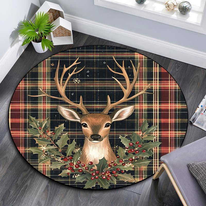 Plaid Deer Round Area Rug,Carpet Rug for Living Room Bedroom Sofa Playroom Decor,Non-slip Floor Mat 80cmx80cm
Plaid Deer Round Area Rug,Carpet Rug for Living Room Bedroom Sofa Playroom Decor,Non-slip Floor Mat 80cmx80cm
