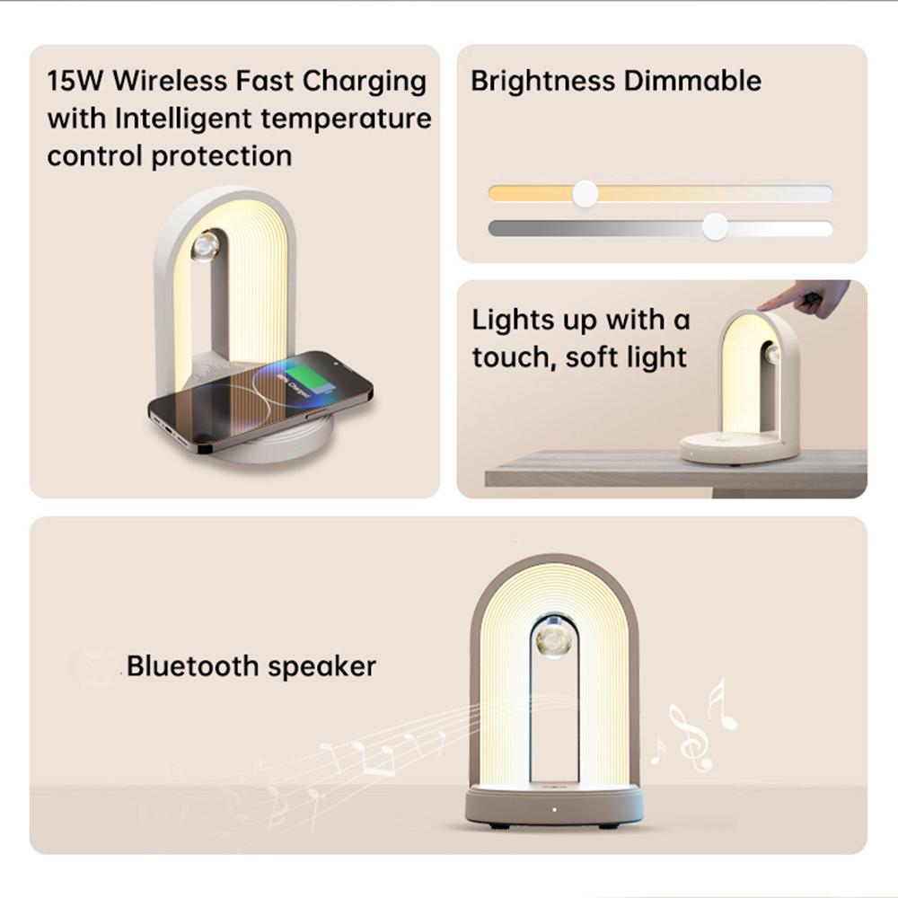 U3 3-in-1 Bedside Lamp Bluetooth-compatible Speaker Night Light with 15W Wireless Charger Pink
U3 3-in-1 Bedside Lamp Bluetooth-compatible Speaker Night Light with 15W Wireless Charger Pink