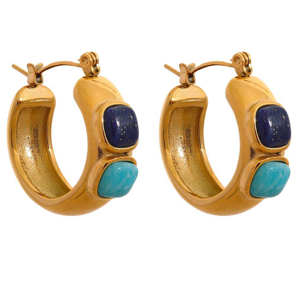 Yhpup Natural Stone 316l Stainless Steel Round Hoop Earrings High Quality Gold Color Rust Proof Jewelry Bijoux Women Charms Gift
Yhpup Natural Stone 316l Stainless Steel Round Hoop Earrings High Quality Gold Color Rust Proof Jewelry Bijoux Women Charms Gift