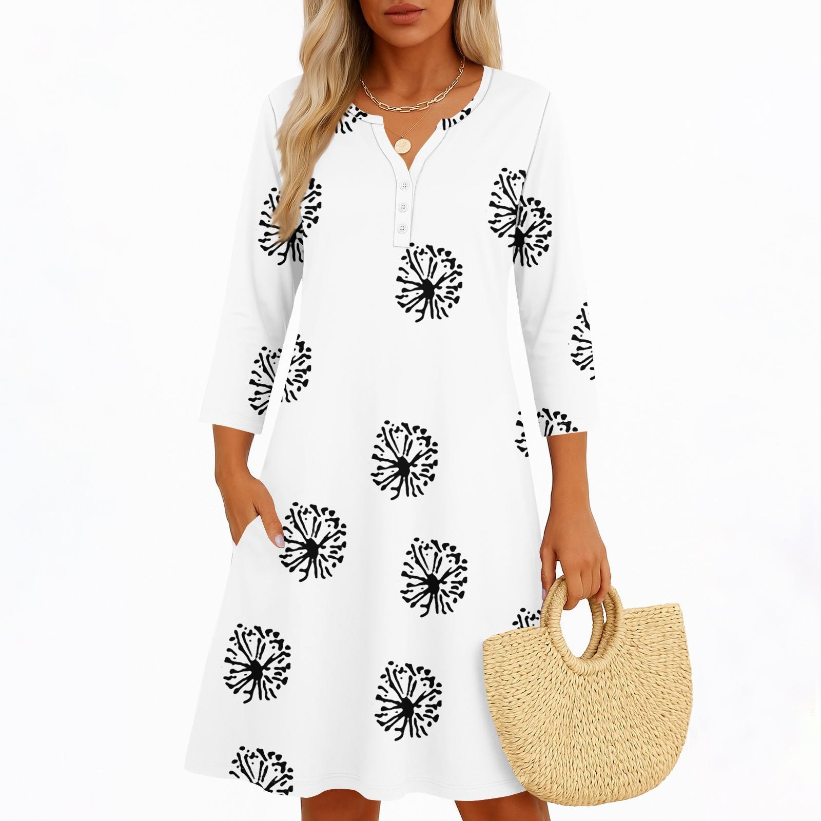 Платья для женщин Весенние сарафаны Женское повседневное платье с рукавом 3/4 V-образный вырез Бохо Платье с цветочным принтом XL белый
Платья для женщин Весенние сарафаны Женское повседневное платье с рукавом 3/4 V-образный вырез Бохо Платье с цветочным принтом XL белый