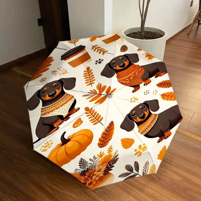 Autumn Leaves & Sausage Dogs Fall Festival Umbrella - Automatic Opening/Closing, Portable Tri-Fold Design, 8-Rib Iron Frame Outdoor Umbrella
Autumn Leaves & Sausage Dogs Fall Festival Umbrella - Automatic Opening/Closing, Portable Tri-Fold Design, 8-Rib Iron Frame Outdoor Umbrella