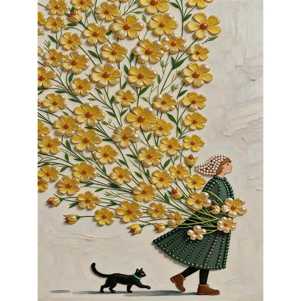 5D DIY Frameless Pearl Painting Girl and Cat Pattern Painting Kit Suitable for Home Living Room Bedroom and Other Wall Decoration Art Paintings 30x40cm
5D DIY Frameless Pearl Painting Girl and Cat Pattern Painting Kit Suitable for Home Living Room Bedroom and Other Wall Decoration Art Paintings 30x40cm