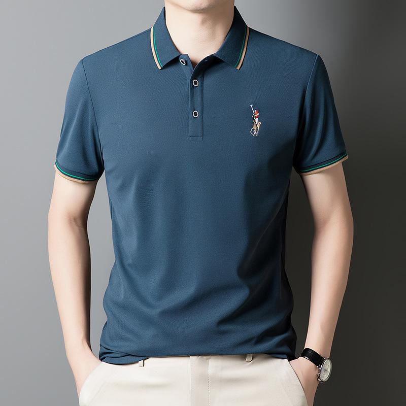 Мужская рубашка поло Ice Silk с короткими рукавами, воротник-лацкан, классическая вышитая дышащая свободная футболка XL
Мужская рубашка поло Ice Silk с короткими рукавами, воротник-лацкан, классическая вышитая дышащая свободная футболка XL