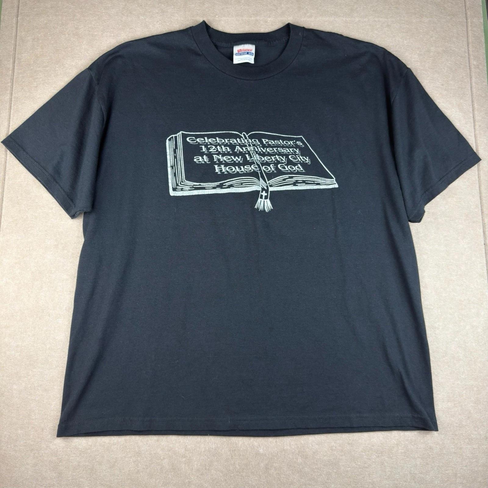 Hanes Heavyweight T-Shirt Men s XL Black Church Promo Anniversary Graphic Tee S
Hanes Heavyweight T-Shirt Men s XL Black Church Promo Anniversary Graphic Tee S