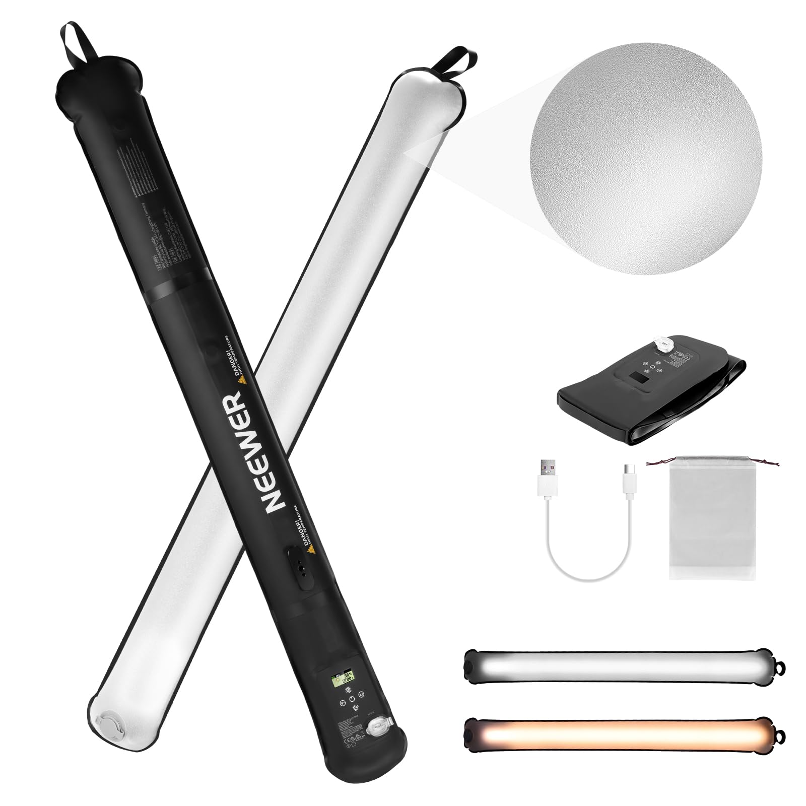 NEEWER BASICS 21W Stick Light Tube Type Photography Light 90cm Inflatable TPU Dimmable Bi-Color LED Video Light 2700-6500K 1300Lux CRI95 Portable
NEEWER BASICS 21W Stick Light Tube Type Photography Light 90cm Inflatable TPU Dimmable Bi-Color LED Video Light 2700-6500K 1300Lux CRI95 Portable