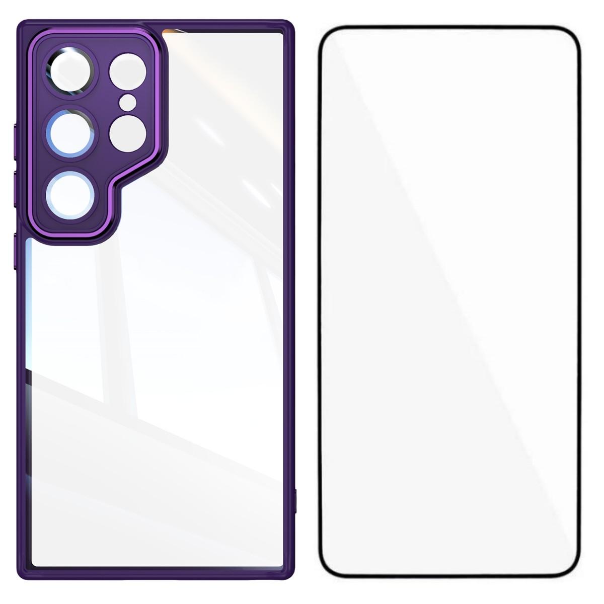 For Samsung Galaxy S25 Ultra TPU Case WANLONFENG Shockproof Clear Phone Cover with Tempered Glass Film Dark Purple
For Samsung Galaxy S25 Ultra TPU Case WANLONFENG Shockproof Clear Phone Cover with Tempered Glass Film Dark Purple
