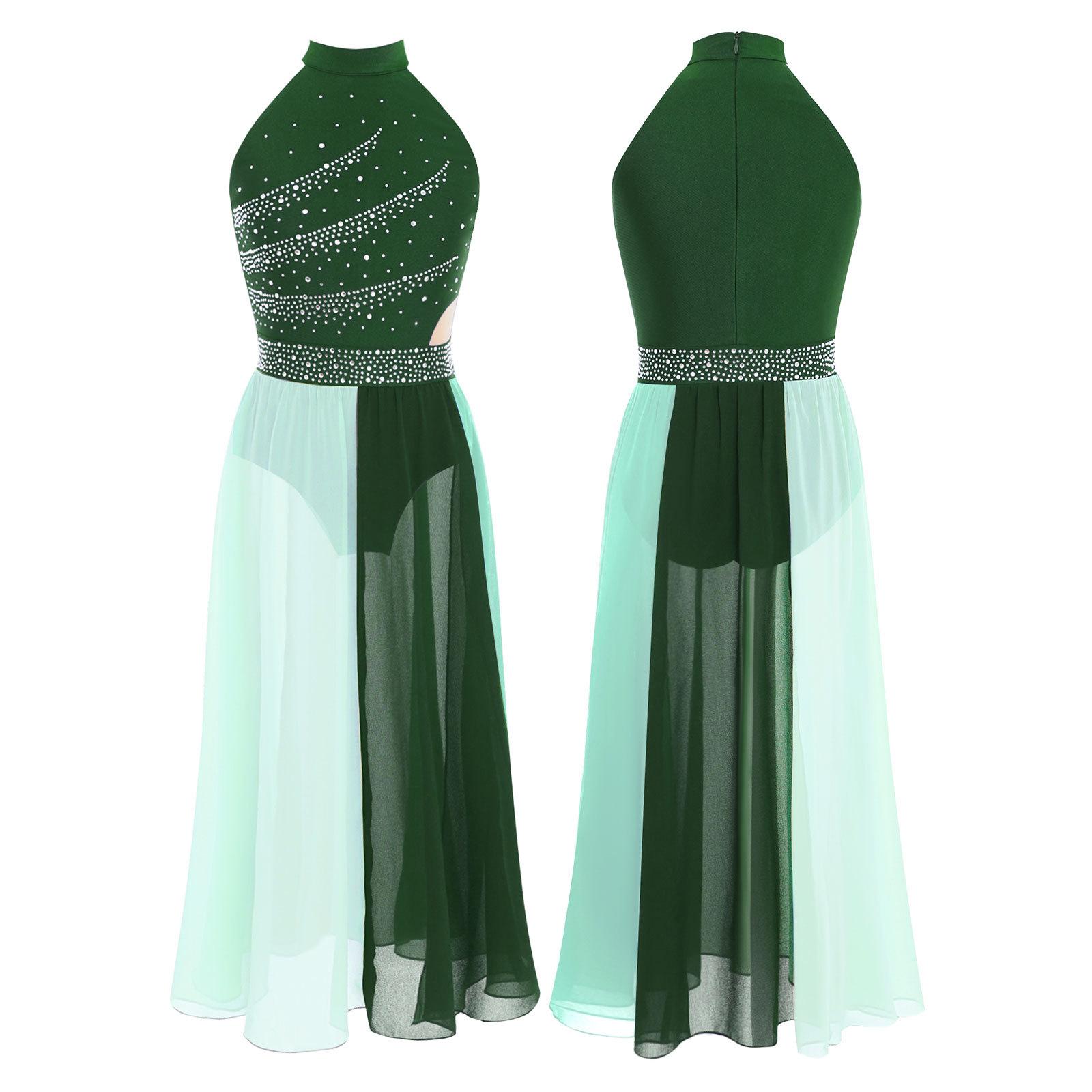 Сукня для сучасного ліричного танцю для дівчаток без рукавів з коміром-стійкою, шифоновий костюм з блискітками, кольоровий блок, бічний розріз та потайна блискавка 5-6 Years зелений
Сукня для сучасного ліричного танцю для дівчаток без рукавів з коміром-стійкою, шифоновий костюм з блискітками, кольоровий блок, бічний розріз та потайна блискавка 5-6 Years зелений