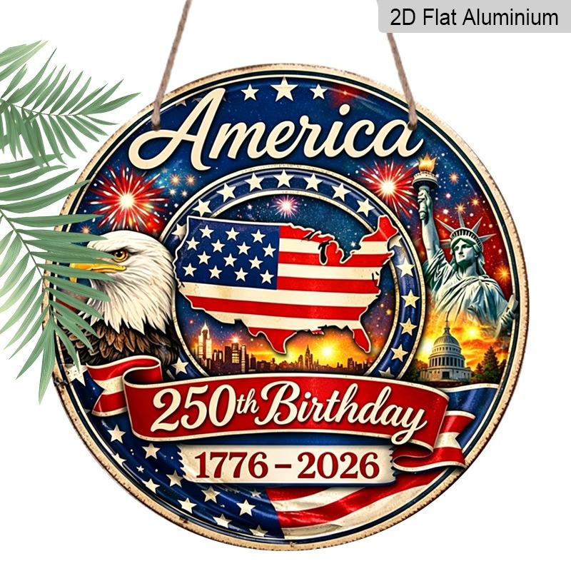 2D Flat Retro Aluminum Wall Coverings in Various Sizes. American Independence Day Theme, 250th Anniversary of The Founding of The Nation. Ideal for 20*20cm
2D Flat Retro Aluminum Wall Coverings in Various Sizes. American Independence Day Theme, 250th Anniversary of The Founding of The Nation. Ideal for 20*20cm