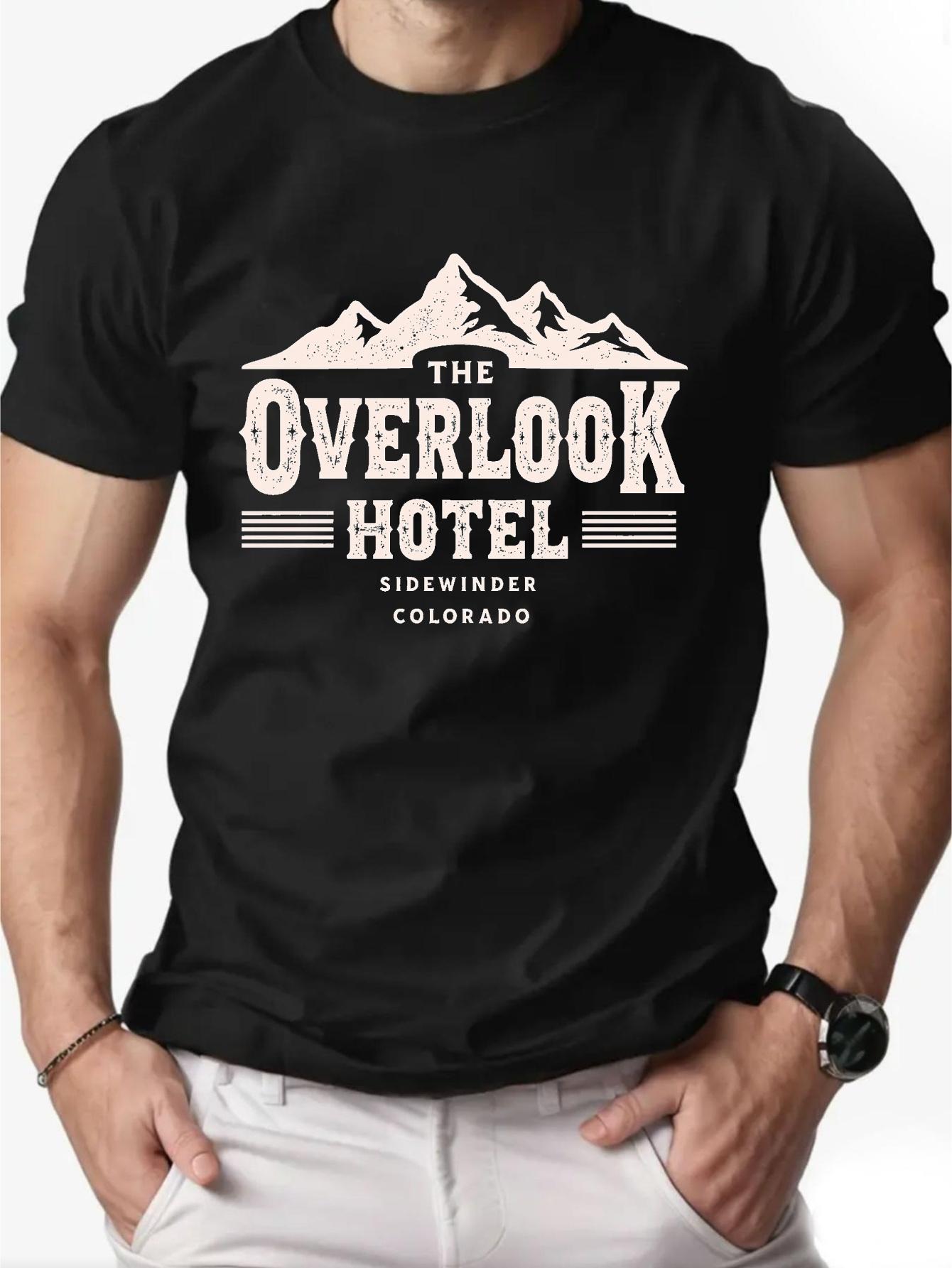 Black Graphic T-shirt - Mountain Peaks & OVERLOOK HOTEL Vintage Print - Soft Breathable Cotton Blend Fabric - Stretch Comfort Fit for Travel L
Black Graphic T-shirt - Mountain Peaks & OVERLOOK HOTEL Vintage Print - Soft Breathable Cotton Blend Fabric - Stretch Comfort Fit for Travel L