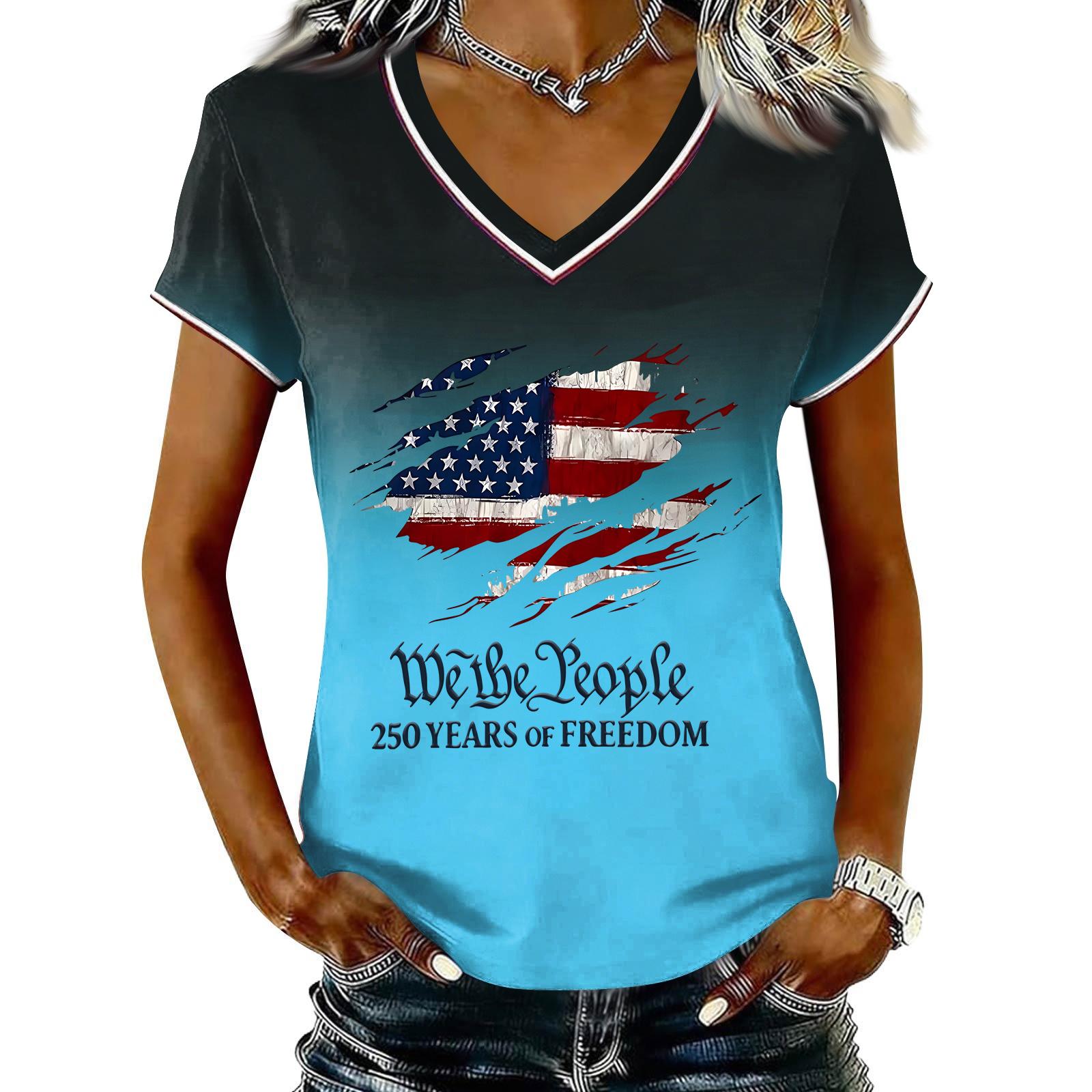 Women Casual V Neck Short Sleeve Pullover T Shirt Gradient American Flag Print Top Independence Day Patriotic Style Summer Tee XXL синий
Women Casual V Neck Short Sleeve Pullover T Shirt Gradient American Flag Print Top Independence Day Patriotic Style Summer Tee XXL синий